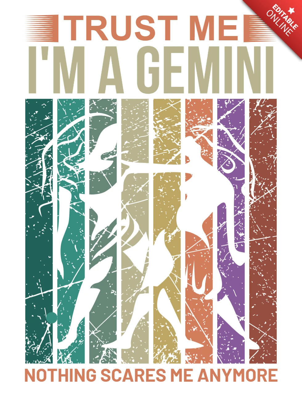 Gemini Graphic Design Template: Bold and Colorful Artistic Style for Zodiac Lovers