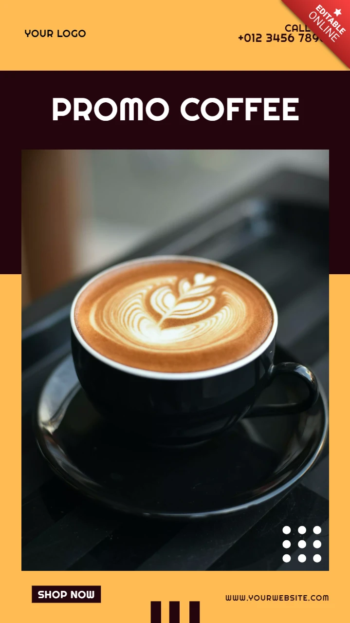 Designvorlage für Werbebeiträge zu Instagram-Storys für Cafés