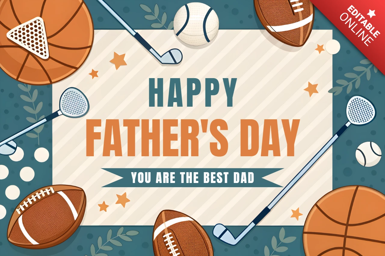 Sporty Father's Day Design Template - Celebrate Dad with a Fun and Playful Style