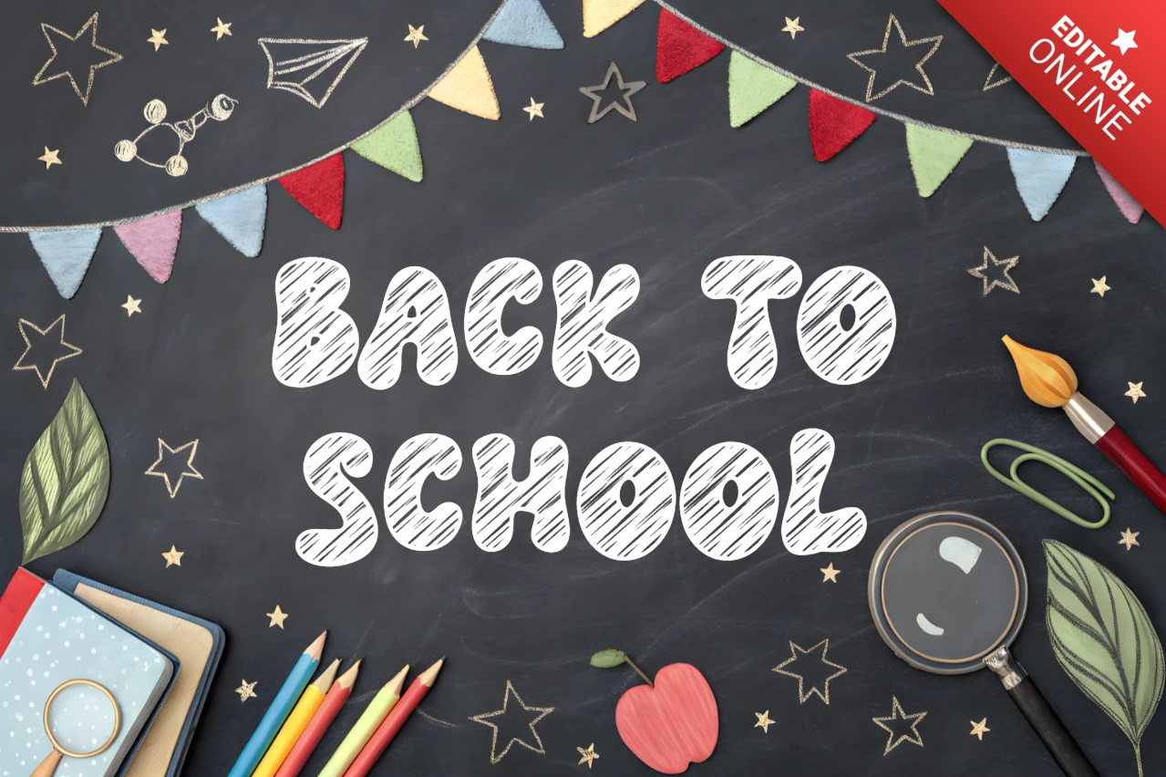 Back to School Chalkboard Design Template for Educational Posters
