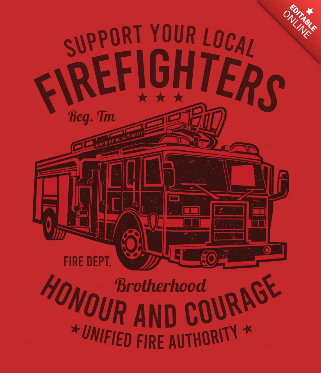 Modèle de t-shirt camion de pompiers