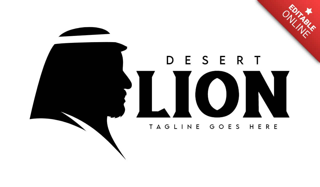Modelo de design do logotipo do leão do deserto