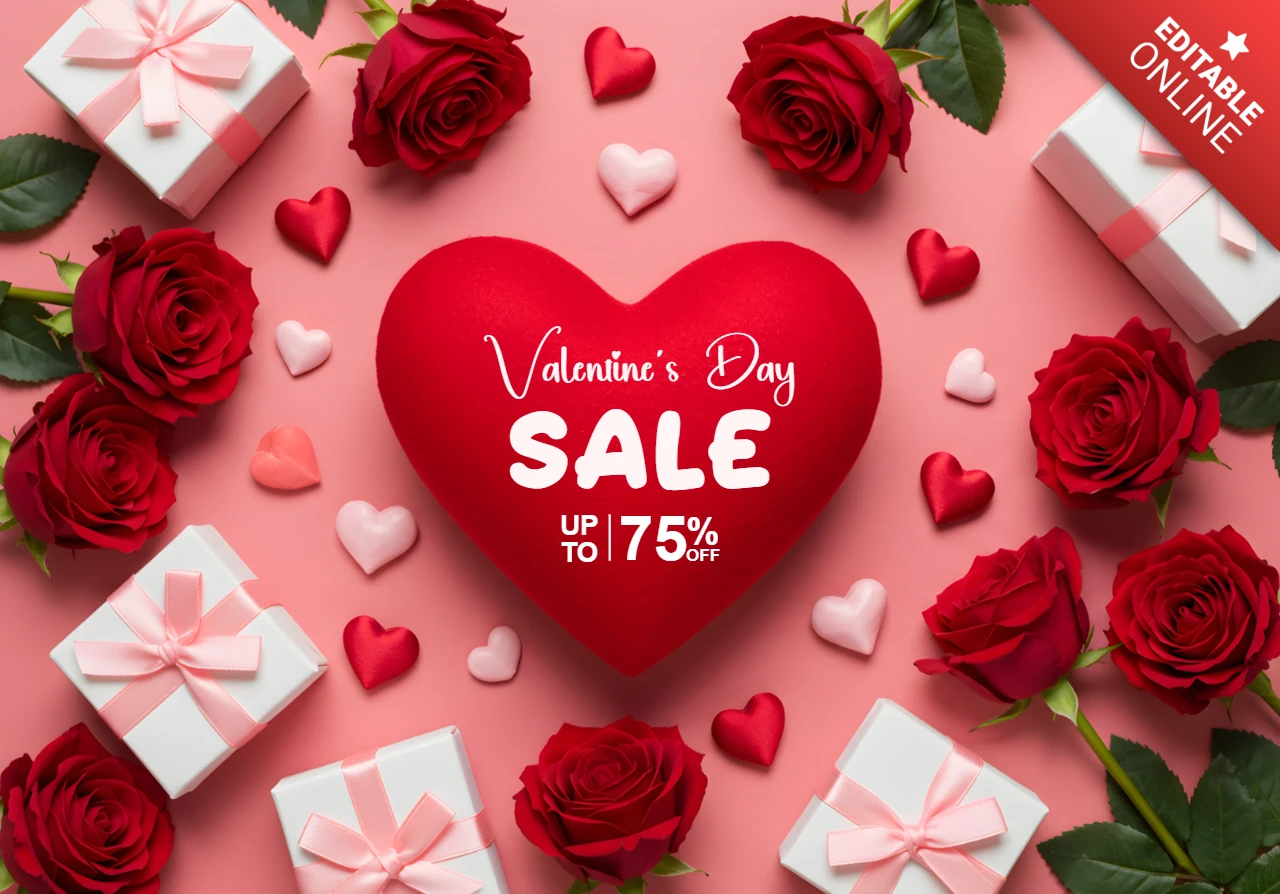 Valentinstag Verkauf Vorlage Design - bis zu 75% Rabatt Aktion