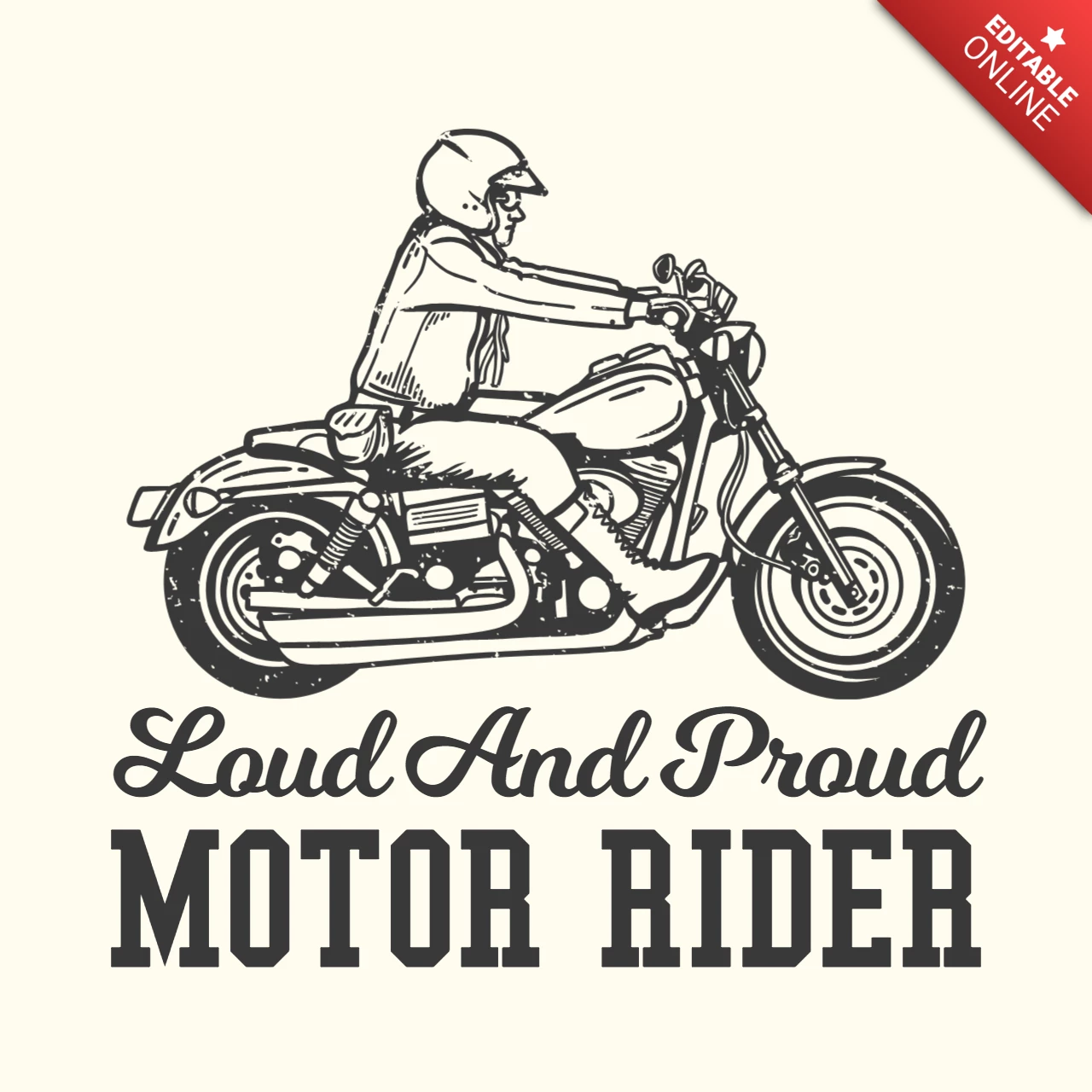 Mann, der Motorrad fährt, Vintage-T-Shirt-Design-Vorlage