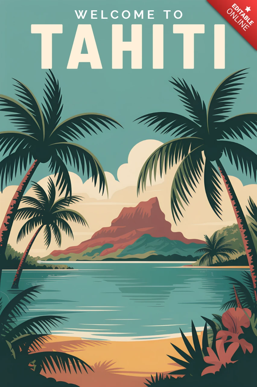 Tropisches Paradies-Designvorlage für Reiseposter