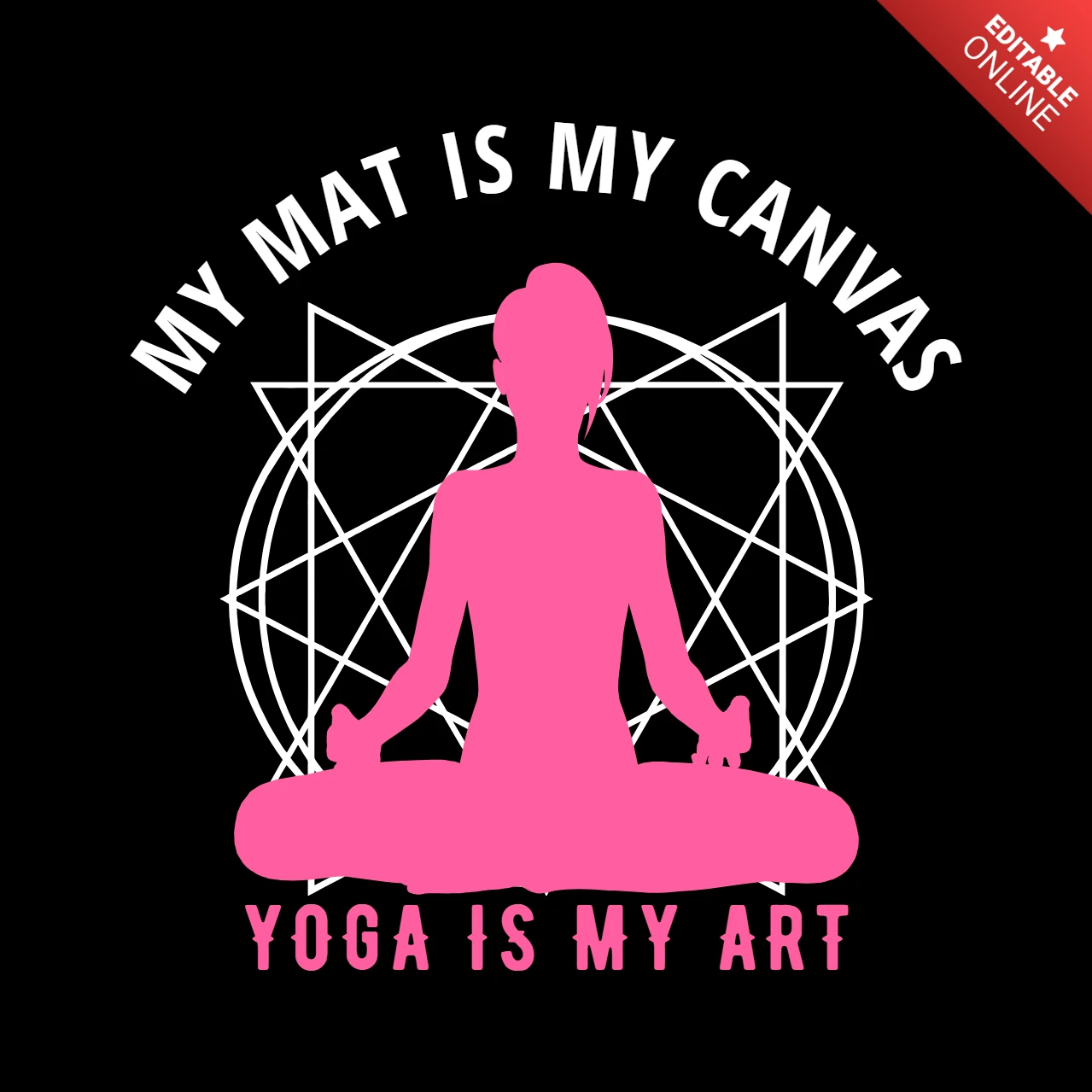 Yoga is mijn kunst quote t-shirt ontwerpsjabloon