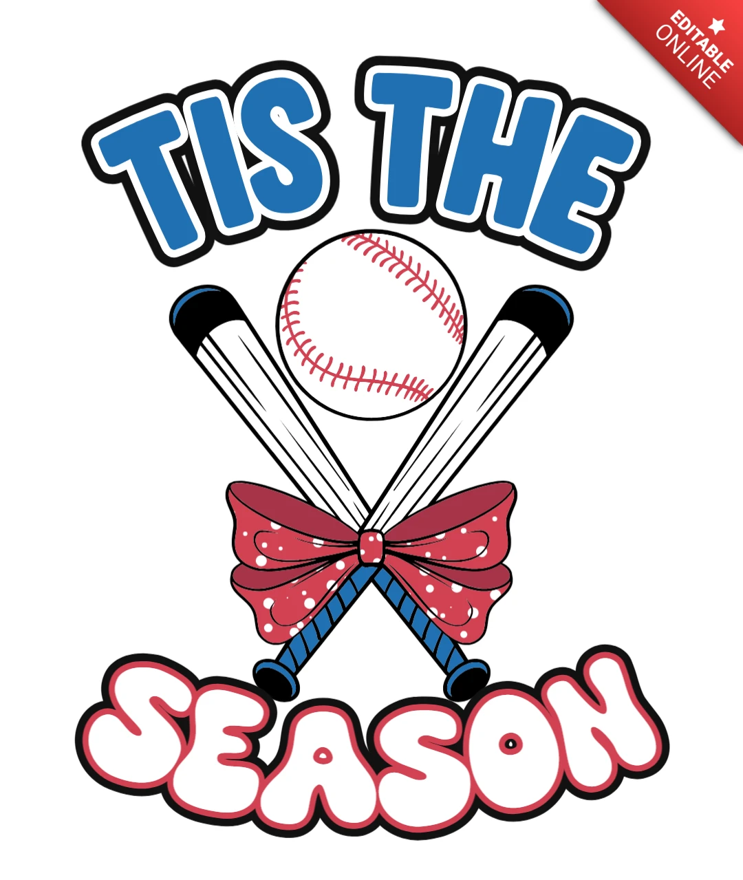 C'est la saison du baseball et du esprit festif, modèle de design de t-shirt.