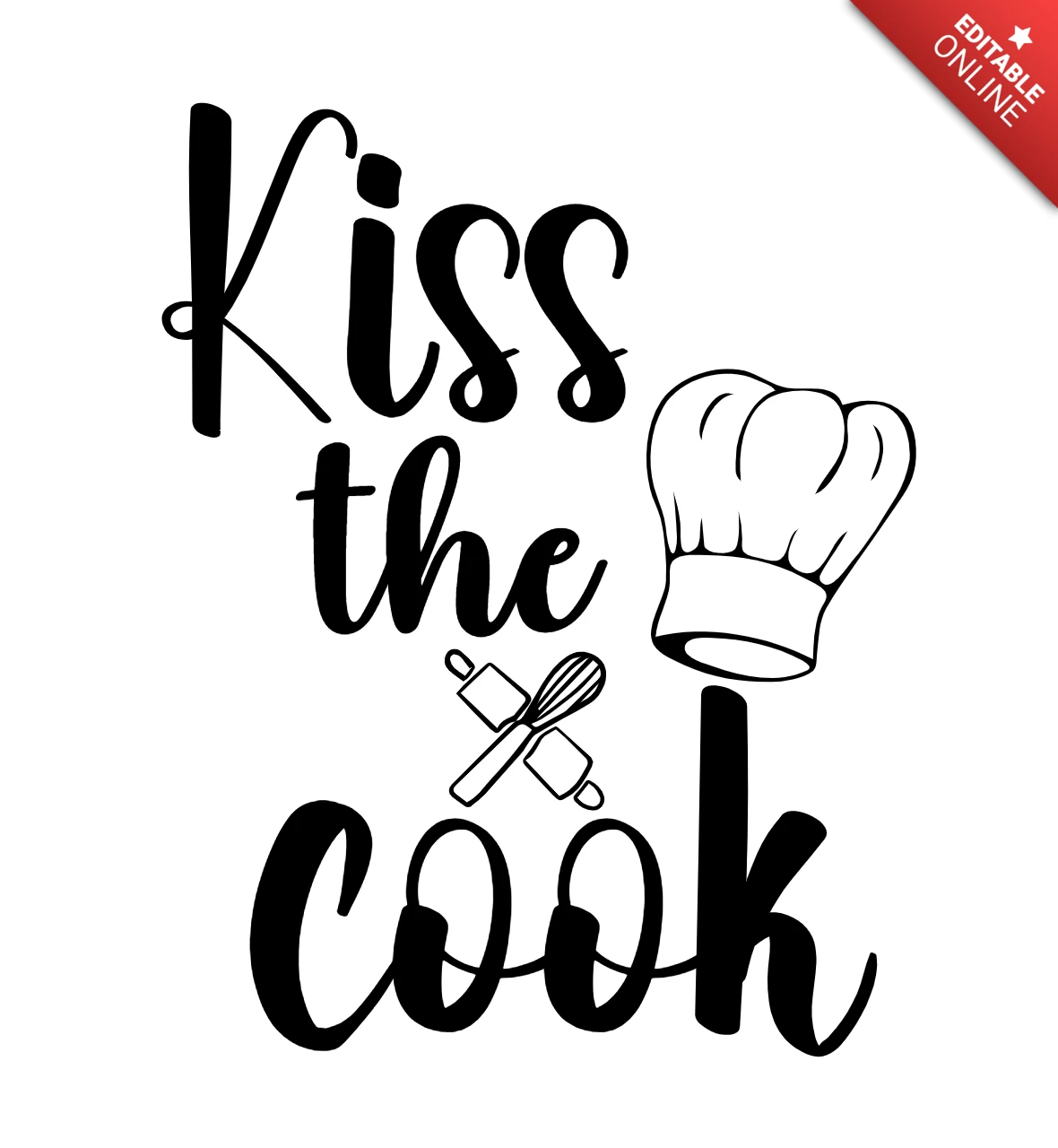 Kiss The Cook T-Shirt Design Template