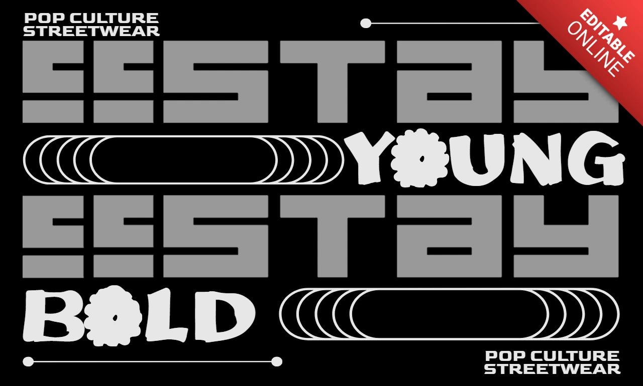 Bold Typography Design Template for Streetwear Apparel