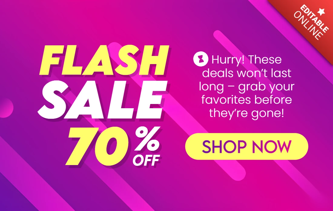 Eye-Catching Flash Sale Design Template for Limited-Time Offers