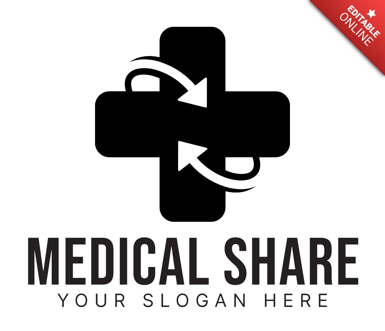 Medical Share Logo Design Template Black