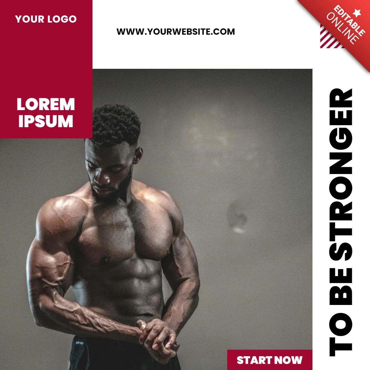 Modèle de conception d'un message promotionnel sur les médias sociaux pour la musculation