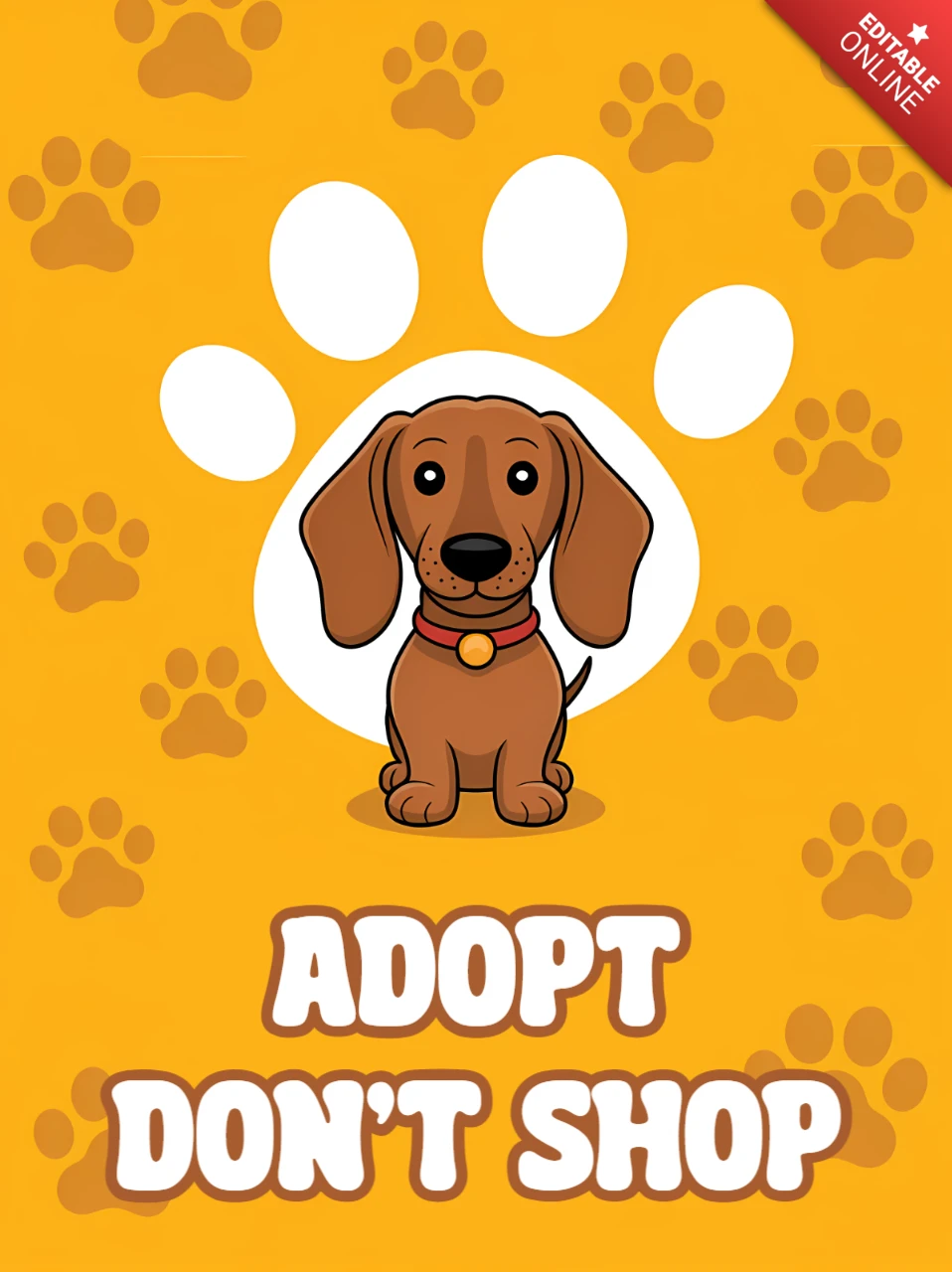 Plantilla de diseño de pósteres para adoptar, no comprar, perros.