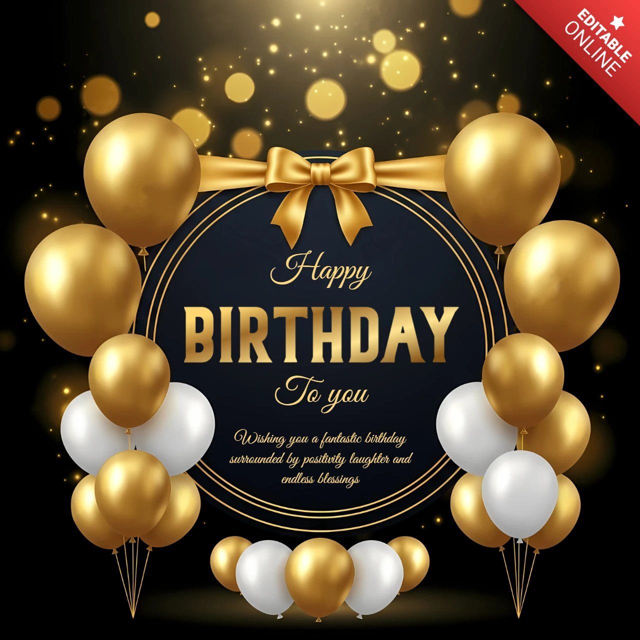 Modèle de design de ballon d'anniversaire élégant pour les invitations à la célébration