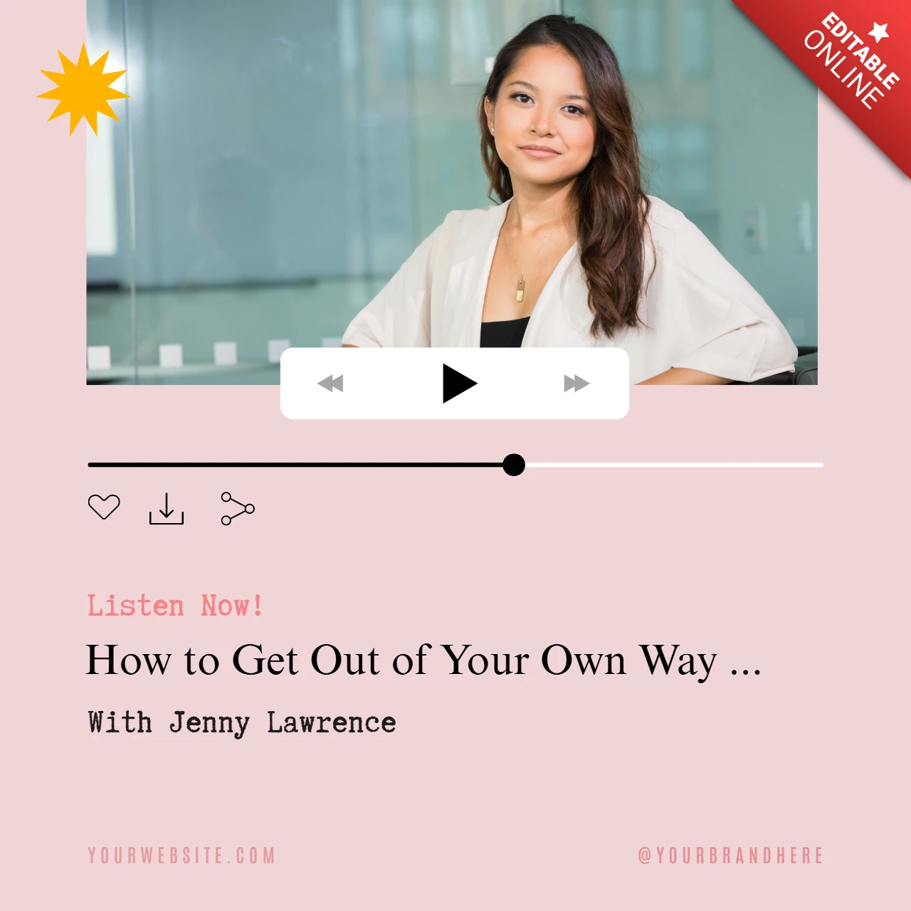 Como sair do seu próprio caminho Modelo de design de postagem de podcast do Instagram