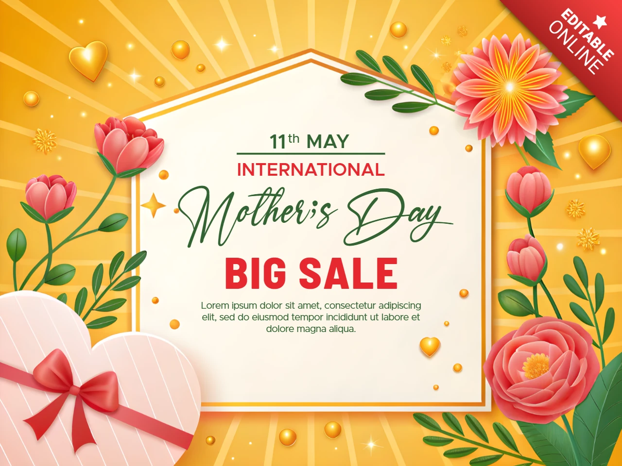 Vibrant Floral Mother's Day Sale Template Design for May Promotions