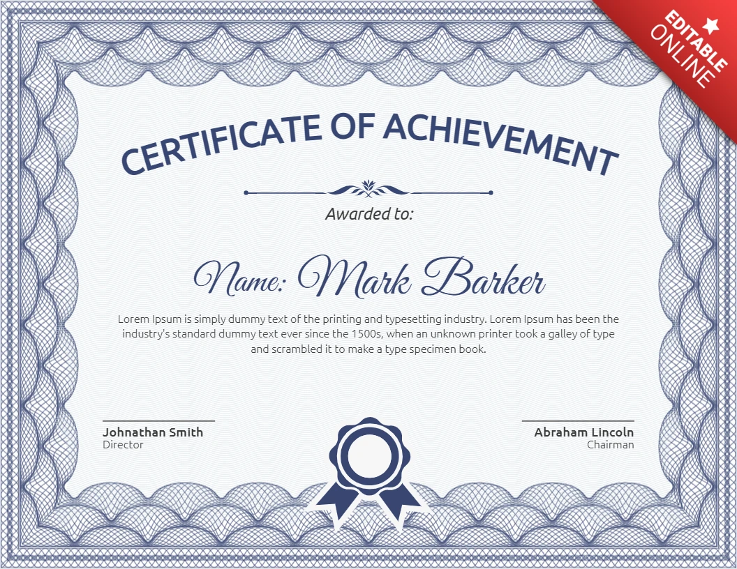 Luxe elegante professionele certificaat post ontwerpsjabloon
