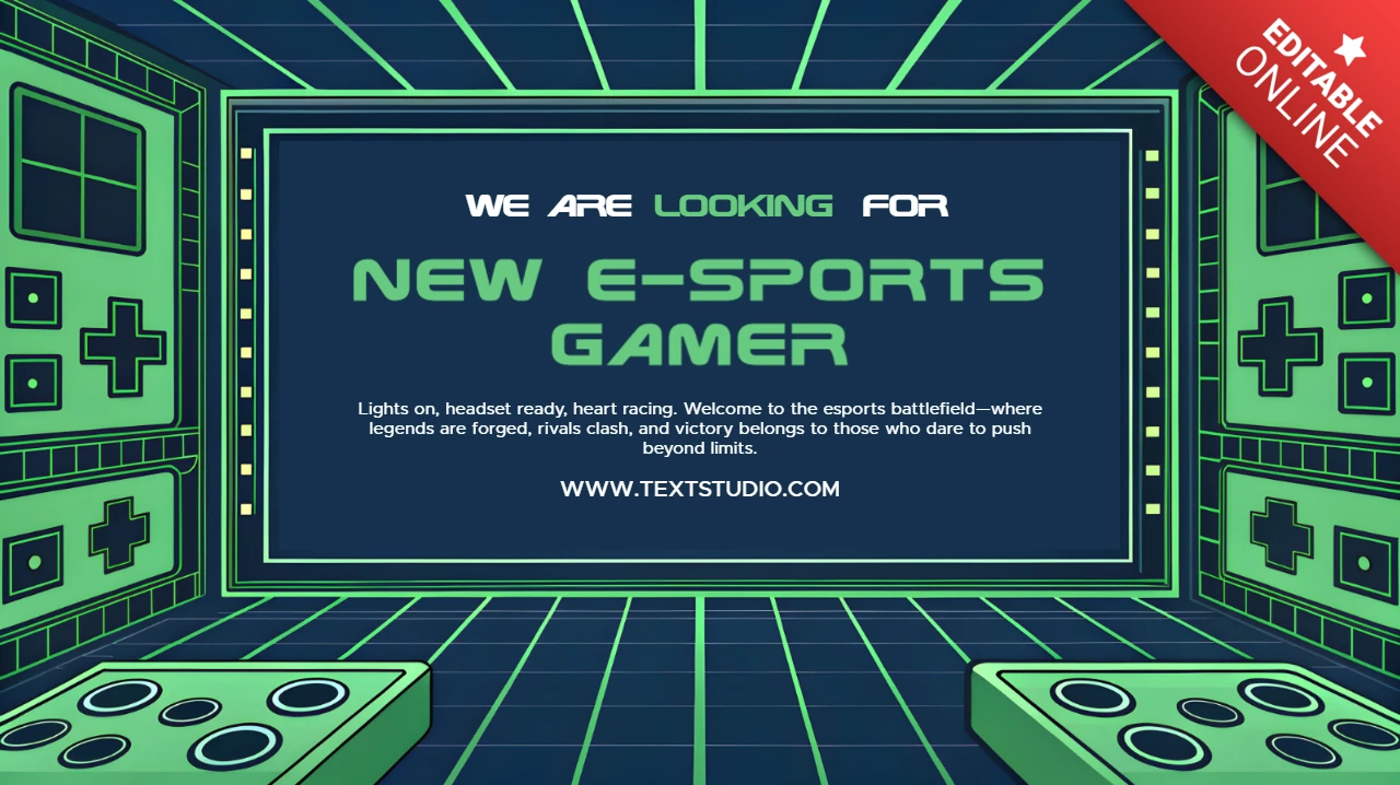 Retro-E-Sport-Gamer-Rekrutierungsvorlagendesign