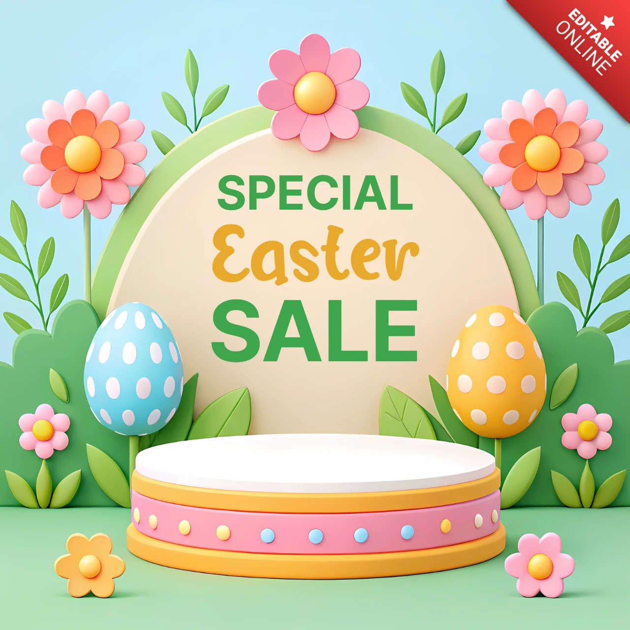 Modèle de conception de vente de Pâques colorée pour les promotions festives