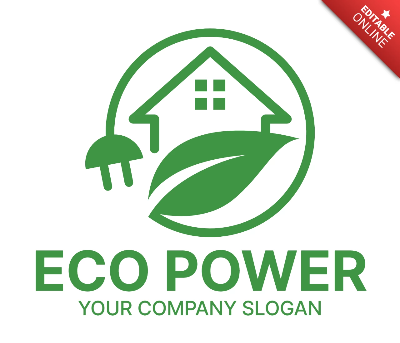 Plantilla de diseño de logotipo colorido Eco power
