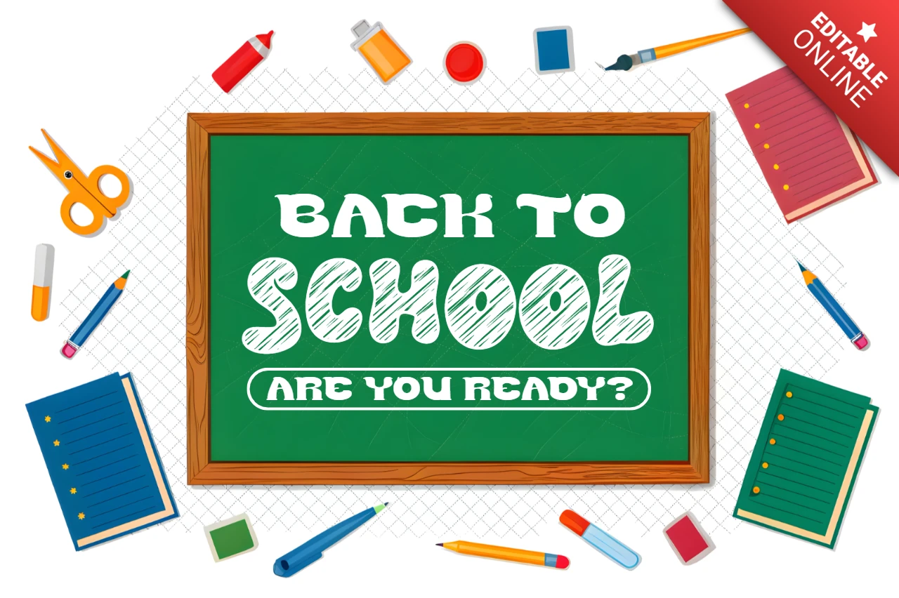 Back to School Chalkboard Design Template for Educational Flyers