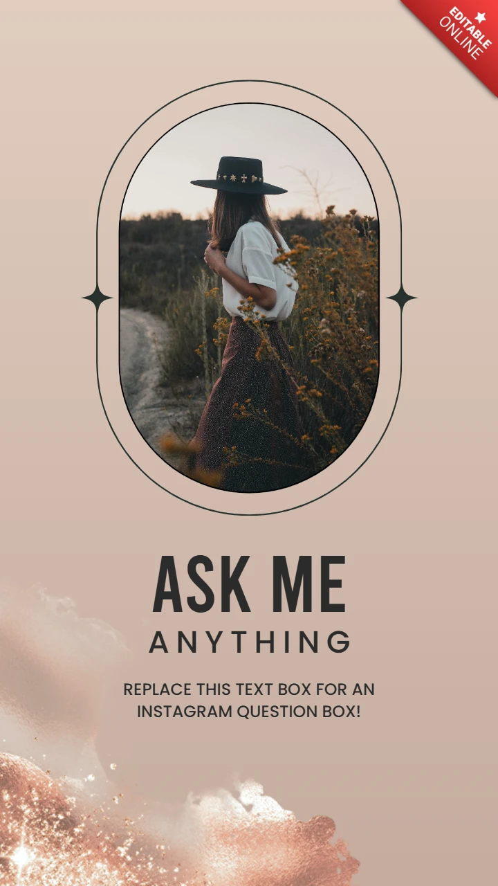 Chic Outdoor Style Hat and Bag in Wildflower Field Instagram Story Post Design Template