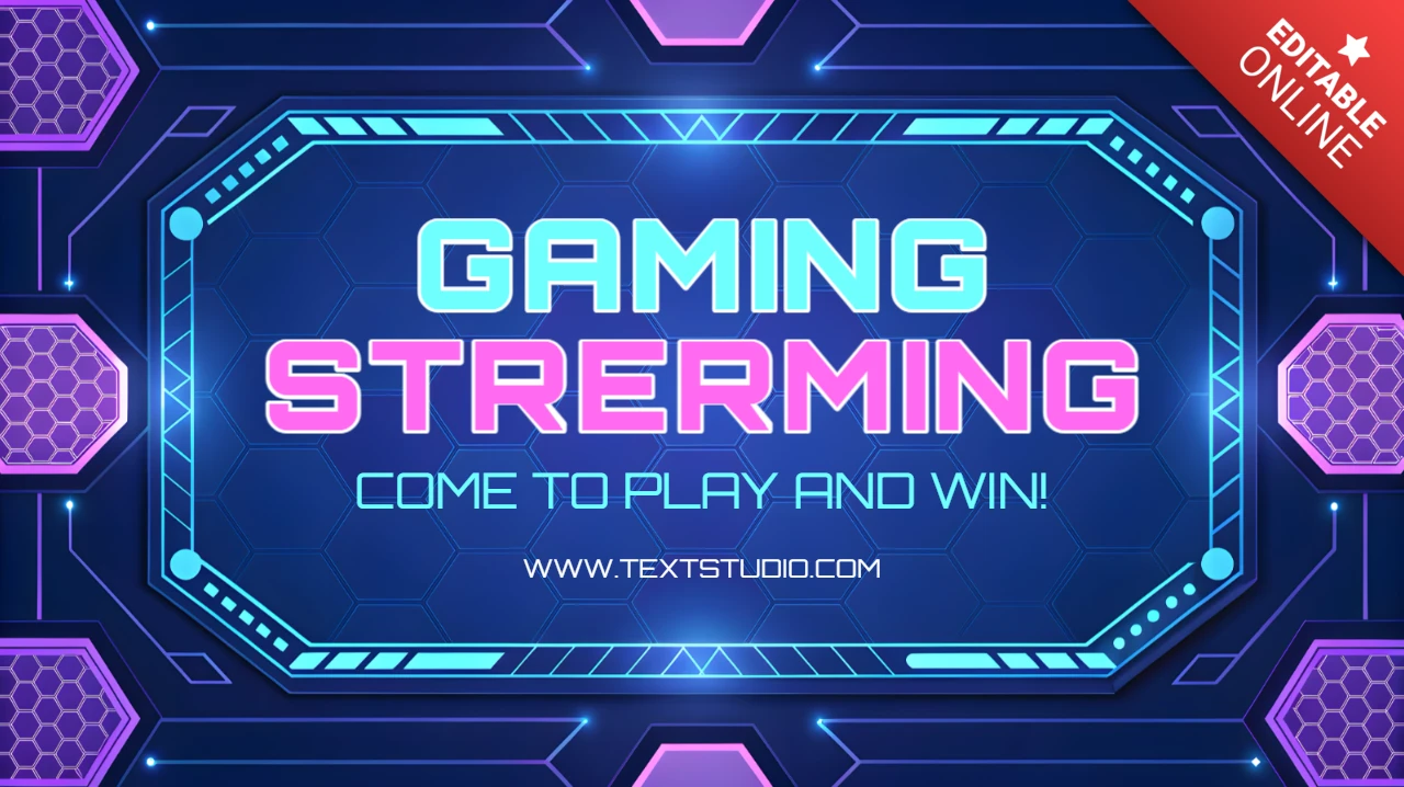 Futurystyczny szablon do streamingu gier z neonowymi elementami designu