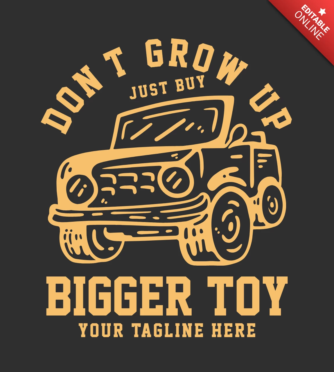 Don't Grow Up Quote Jeep Vintage T-shirt Design Template