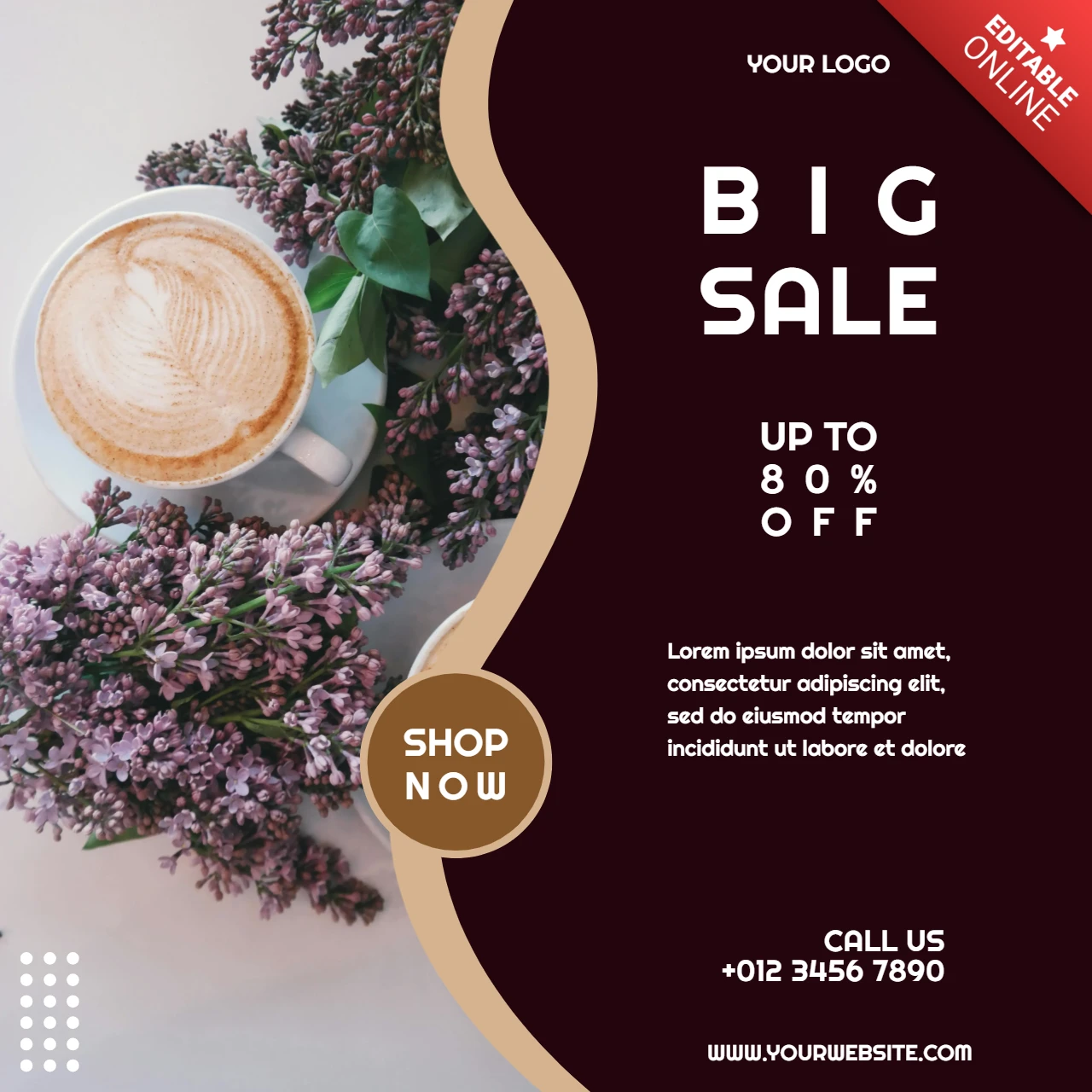 Big Sale Coffee Minimal Instagram Post Design Template
