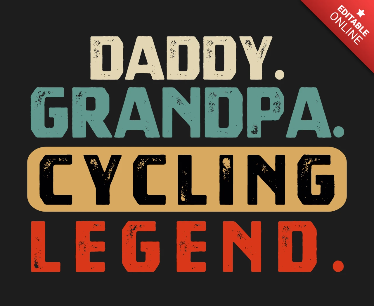 Daddy Grandpa Cycling Legend T-shirt Design Template