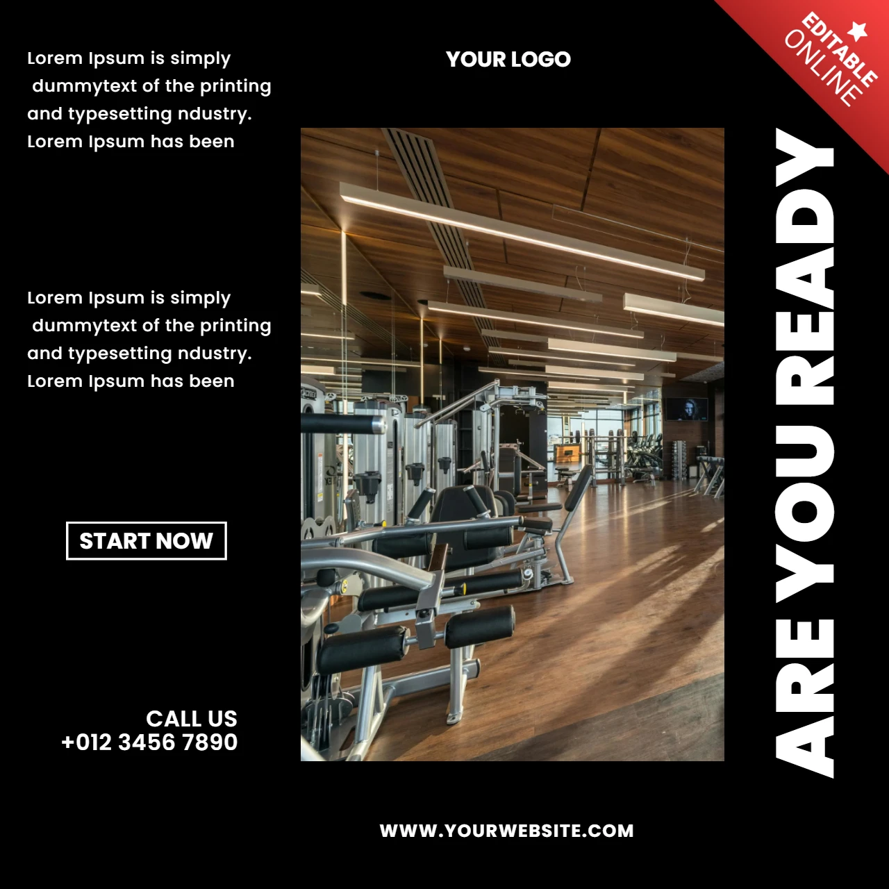 Modern Black Social Media Post Design Template