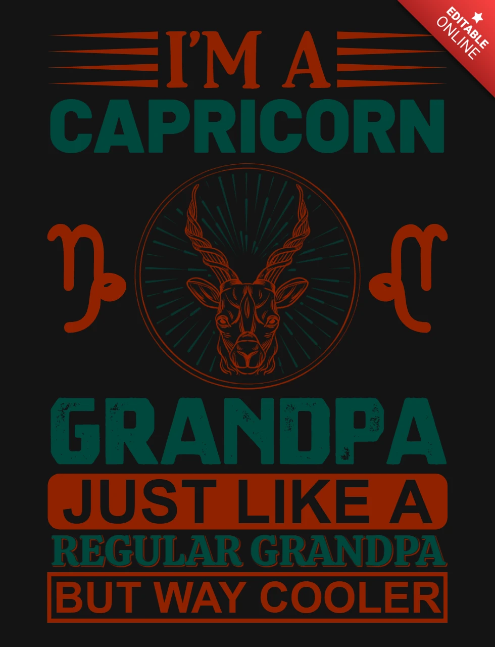 Ich bin ein steinbock großvater sternzeichen t-shirt design vorlage