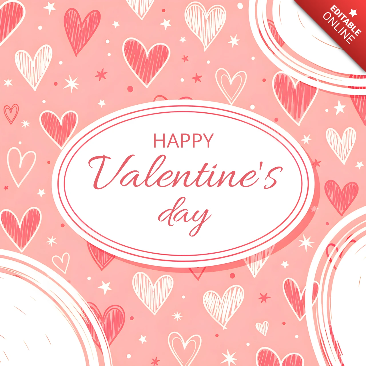 Valentine's Day Heart Pattern Design Template for Greeting Cards