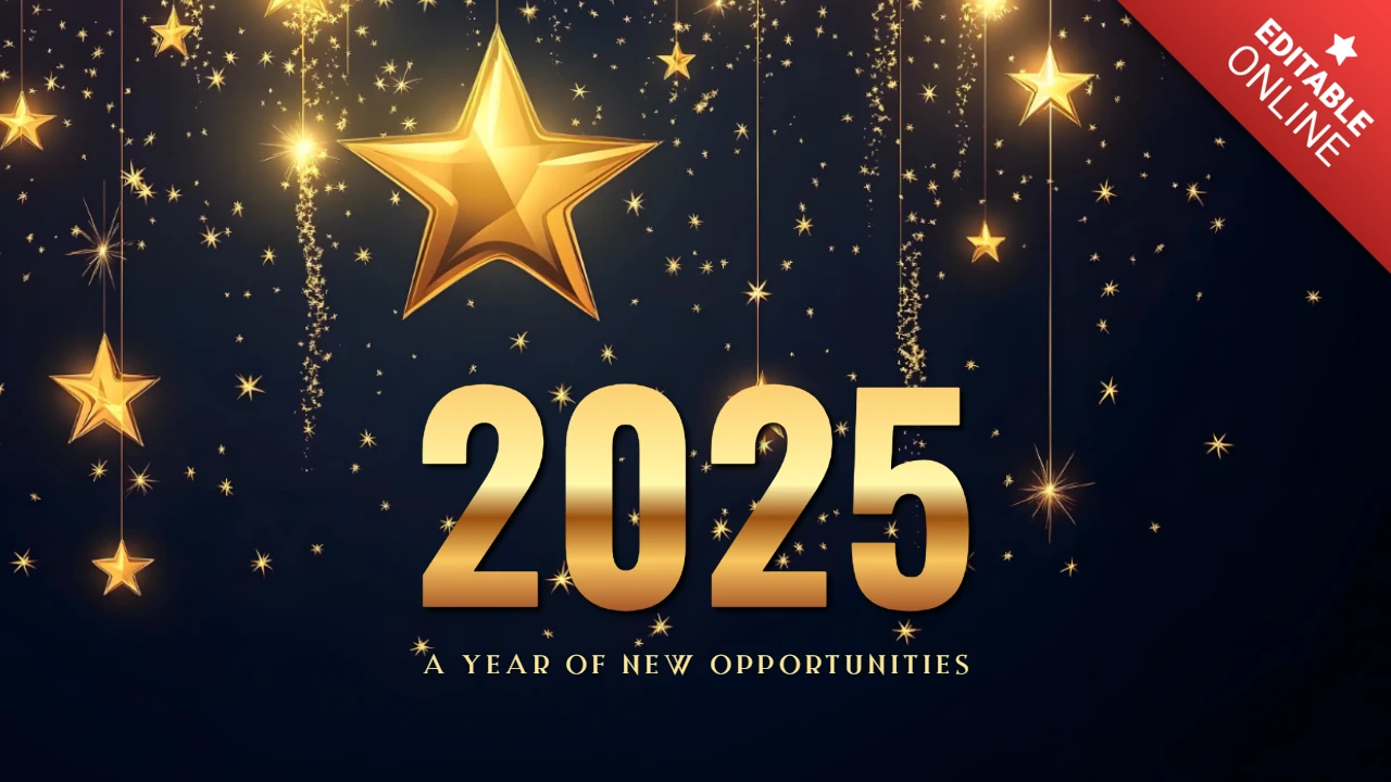Shining Stars New Year 2025 Celebration Design Template