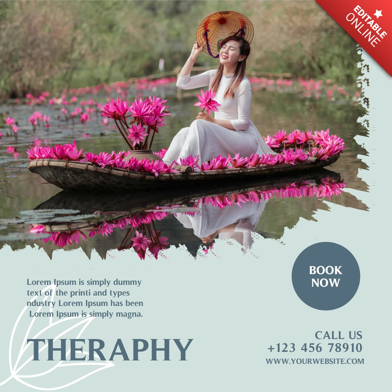 Zen Floral Textured Promotional Instagram Post Design Template