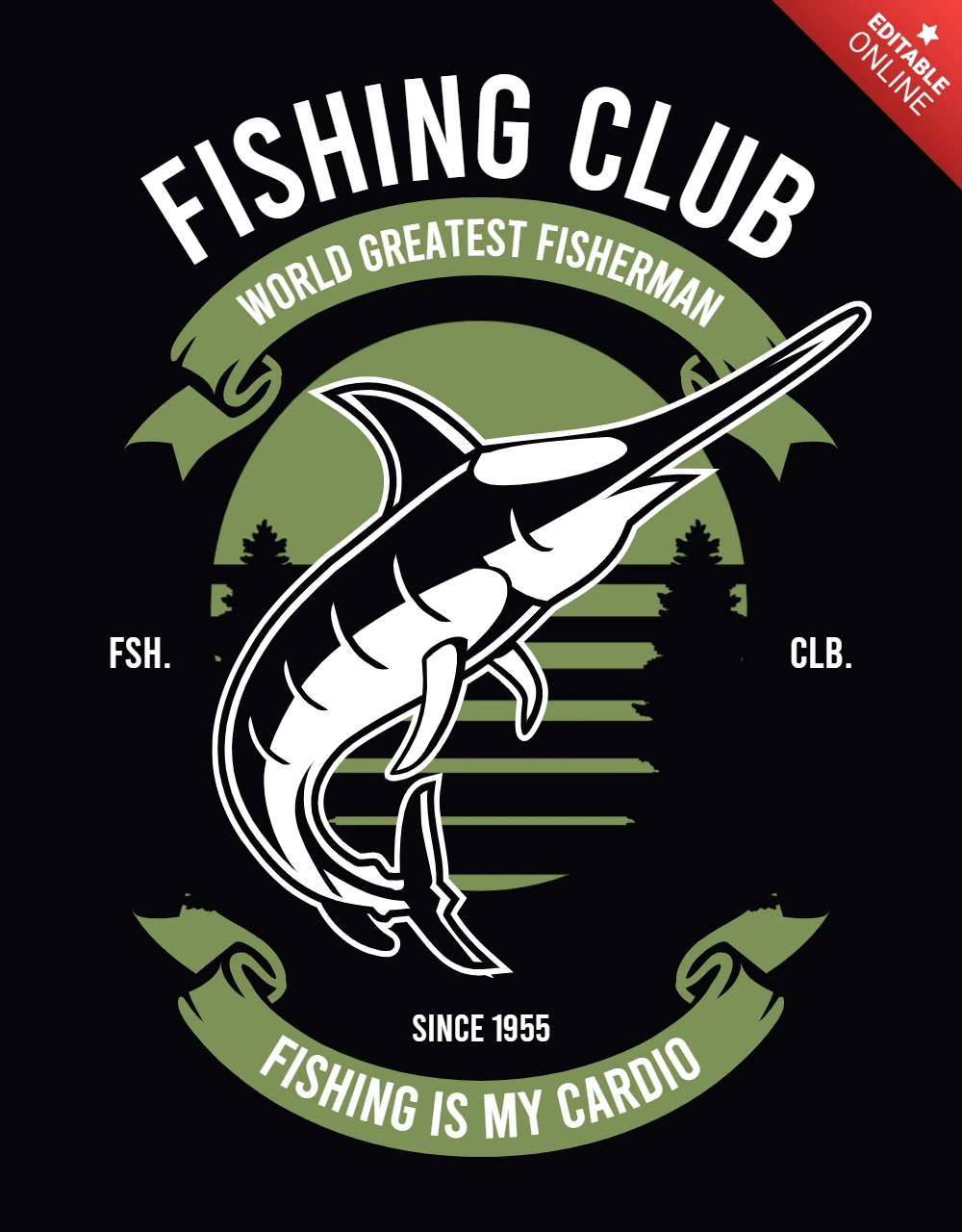 Ontwerpsjabloon visclub t-shirt