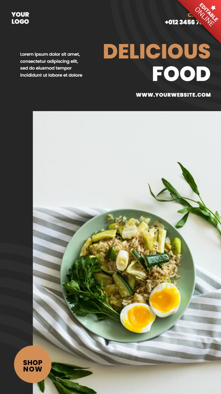 Modern Black Menu Social Media Story Post Design Template