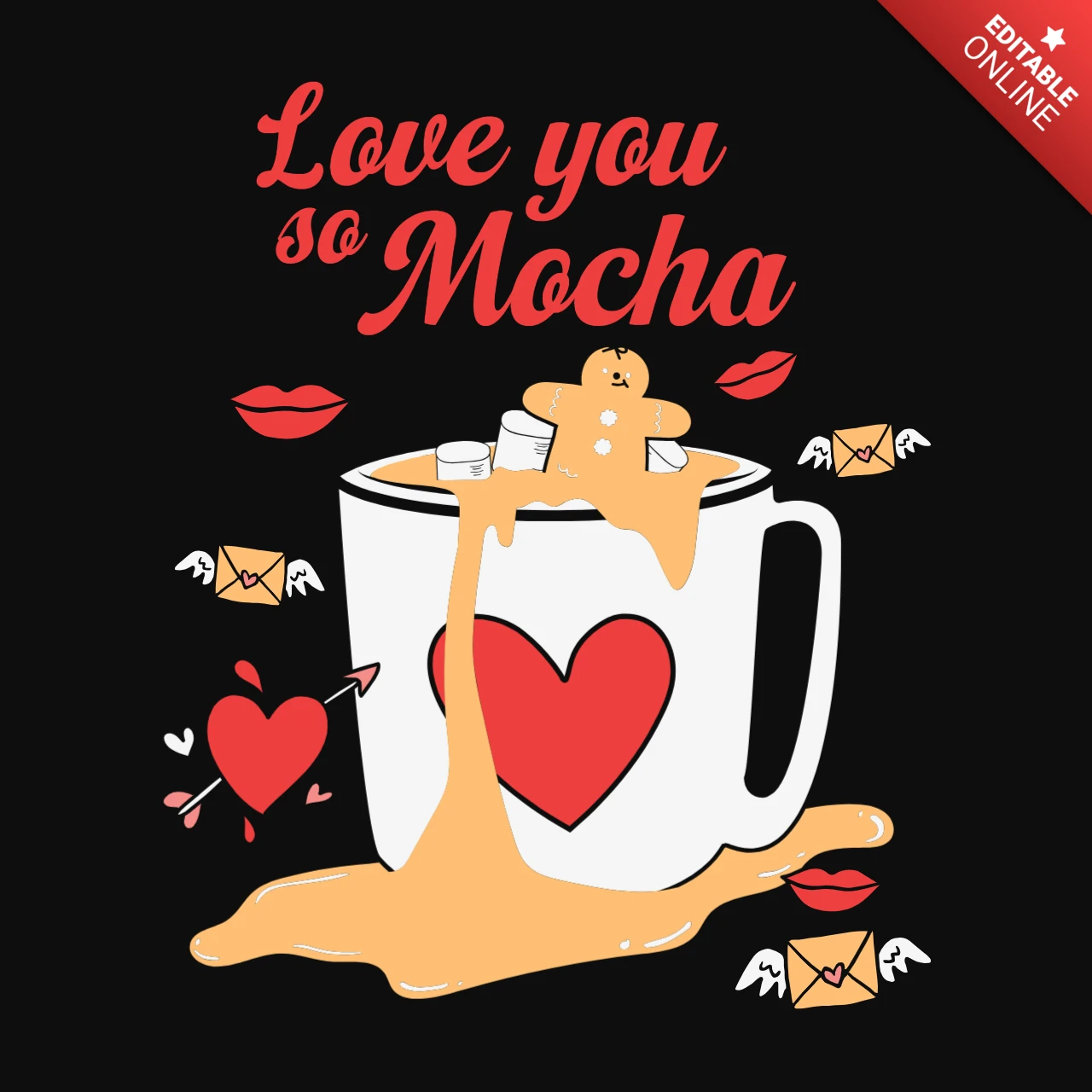 Love You So Mocha Valentine's Day T-Shirt Template