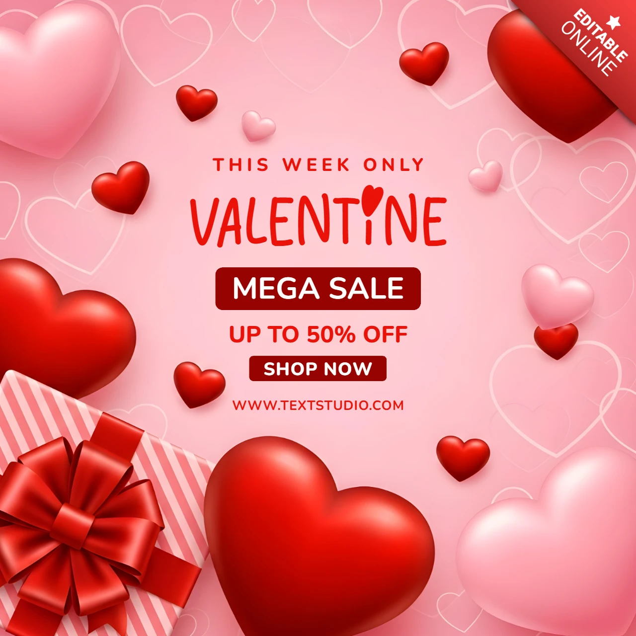 Valentine Heart Design Template for Promotional Flyers