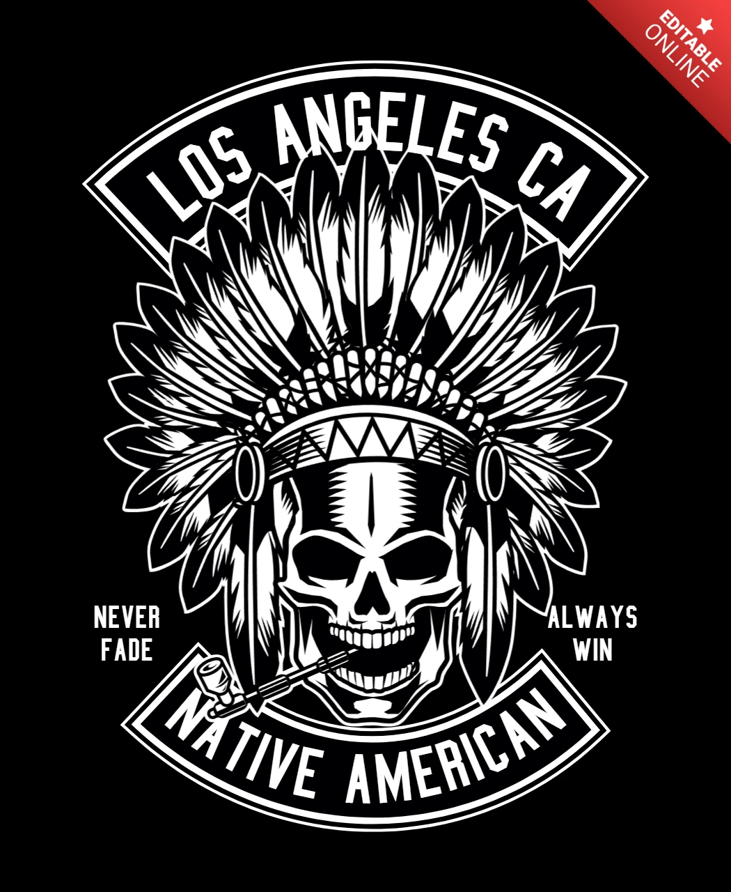 Los Angeles Native American T-shirt Design Template