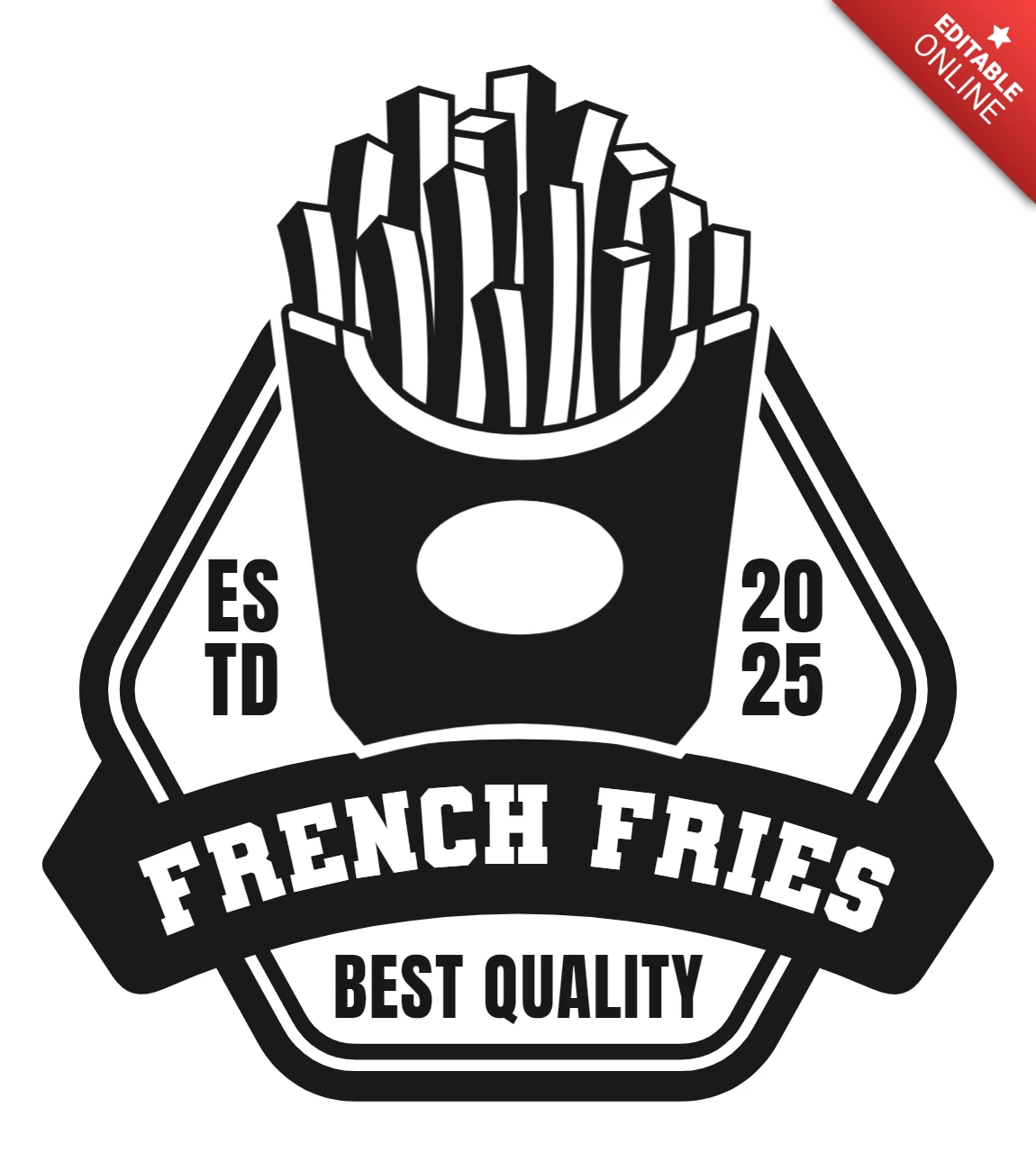 Beste kwaliteit friet logo ontwerpsjabloon