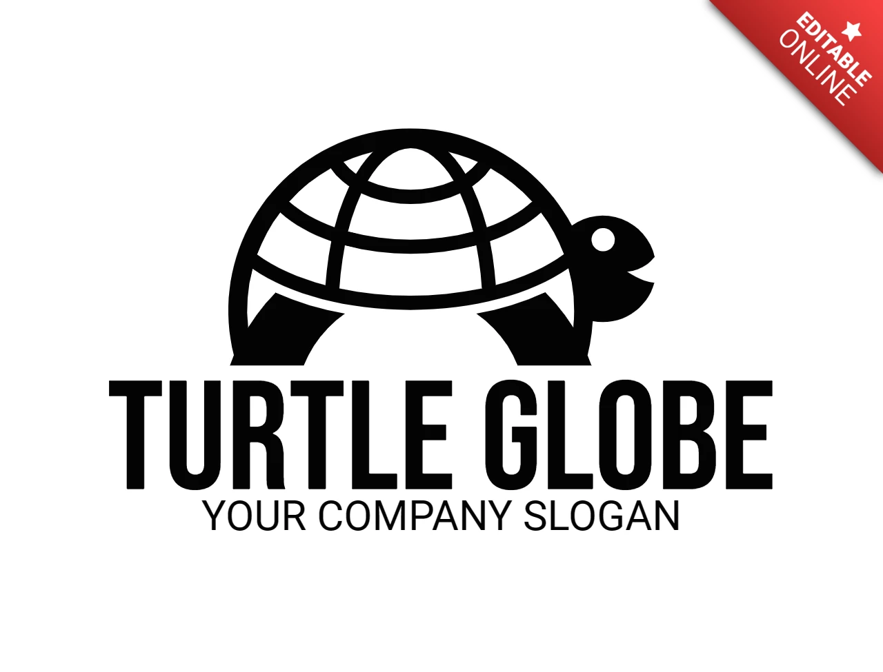 Schildkröte globus logo design Vorlage