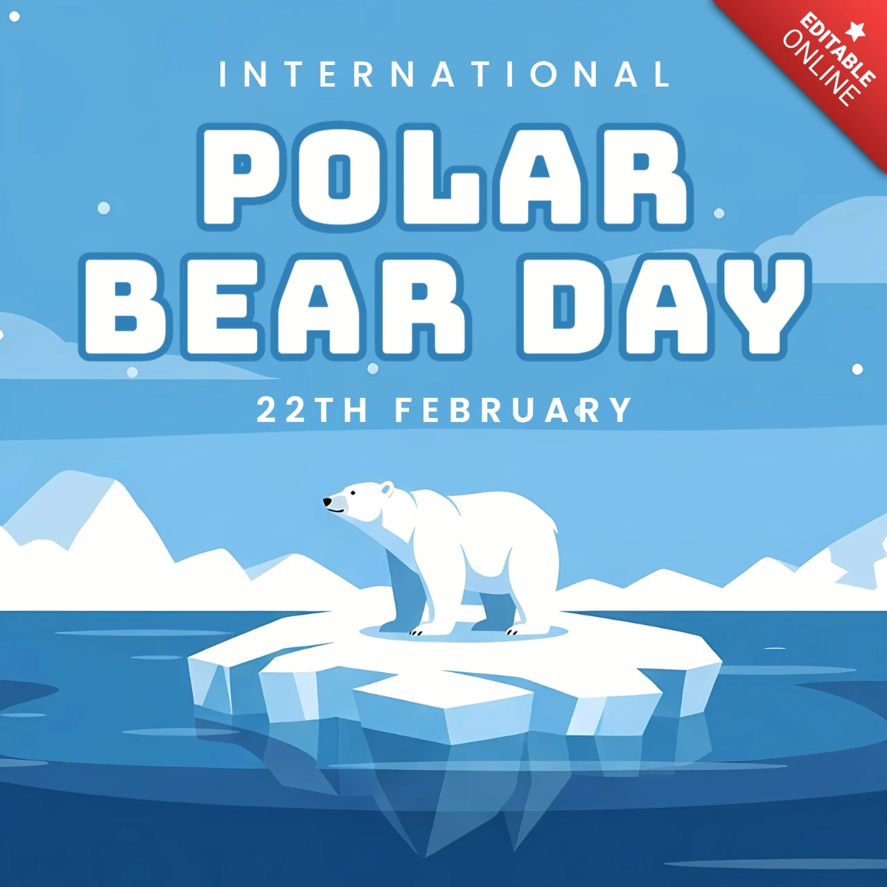 Modelo de design para cartazes ecológicos do Dia do Urso Polar