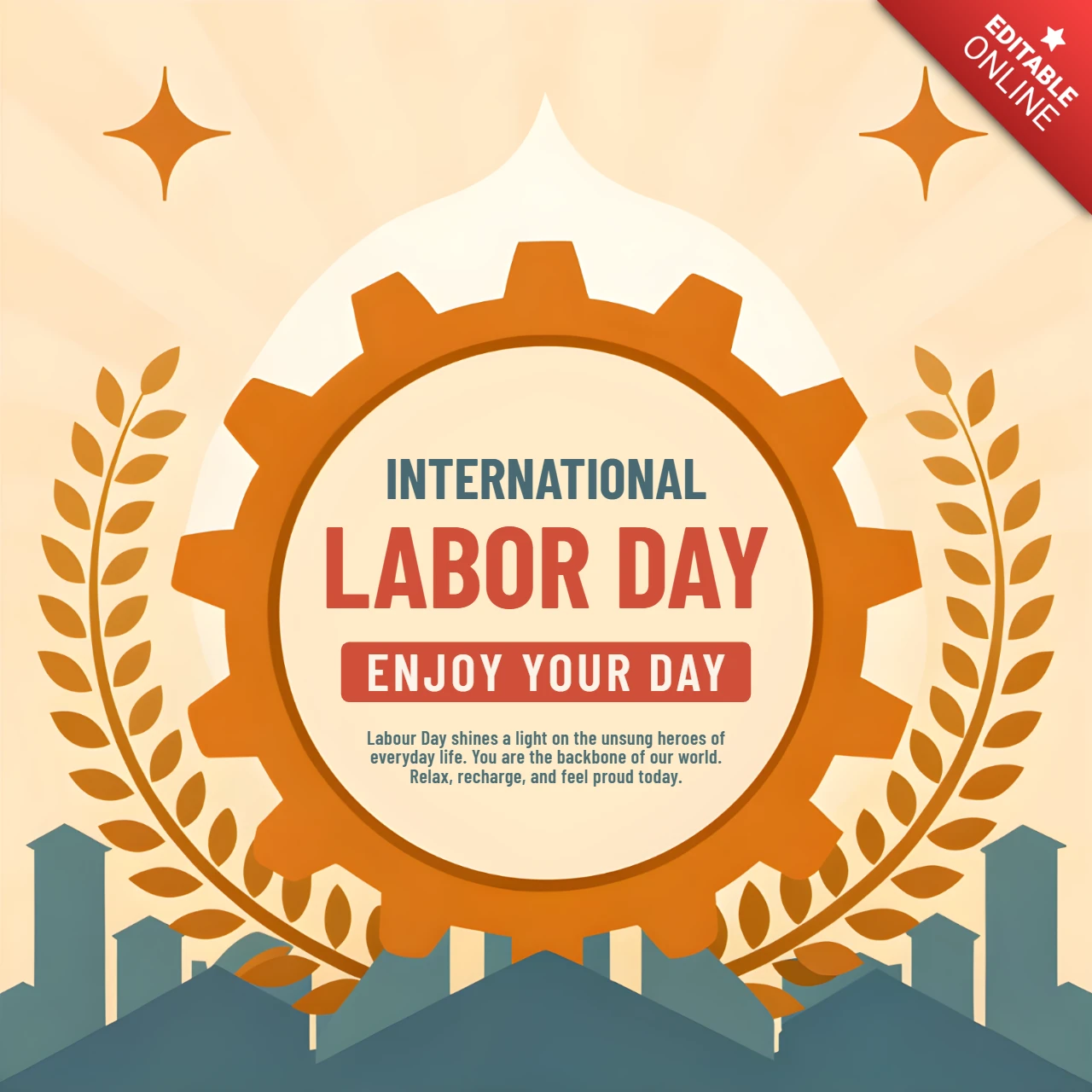 Retro-Inspired Labor Day Celebration Template for Festive Designs