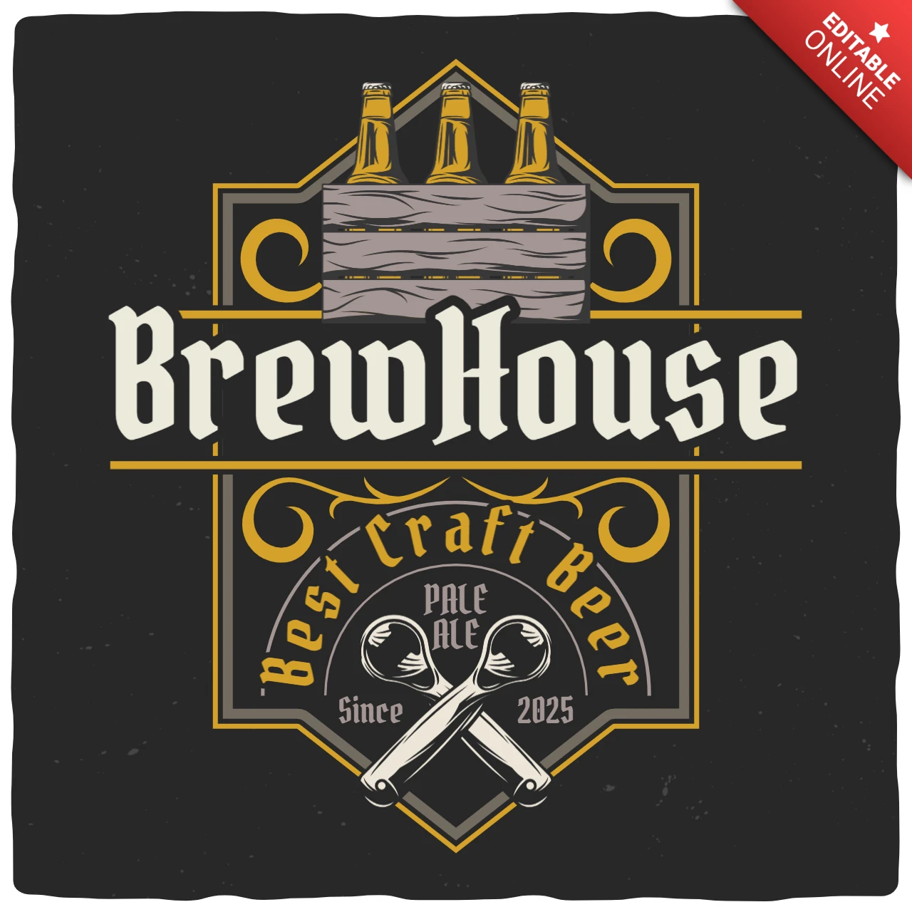 Brewhouse Best Craft Beer T-shirt Design Template