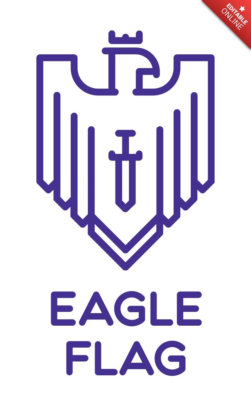 Adler flagge logo entwurfsvorlage