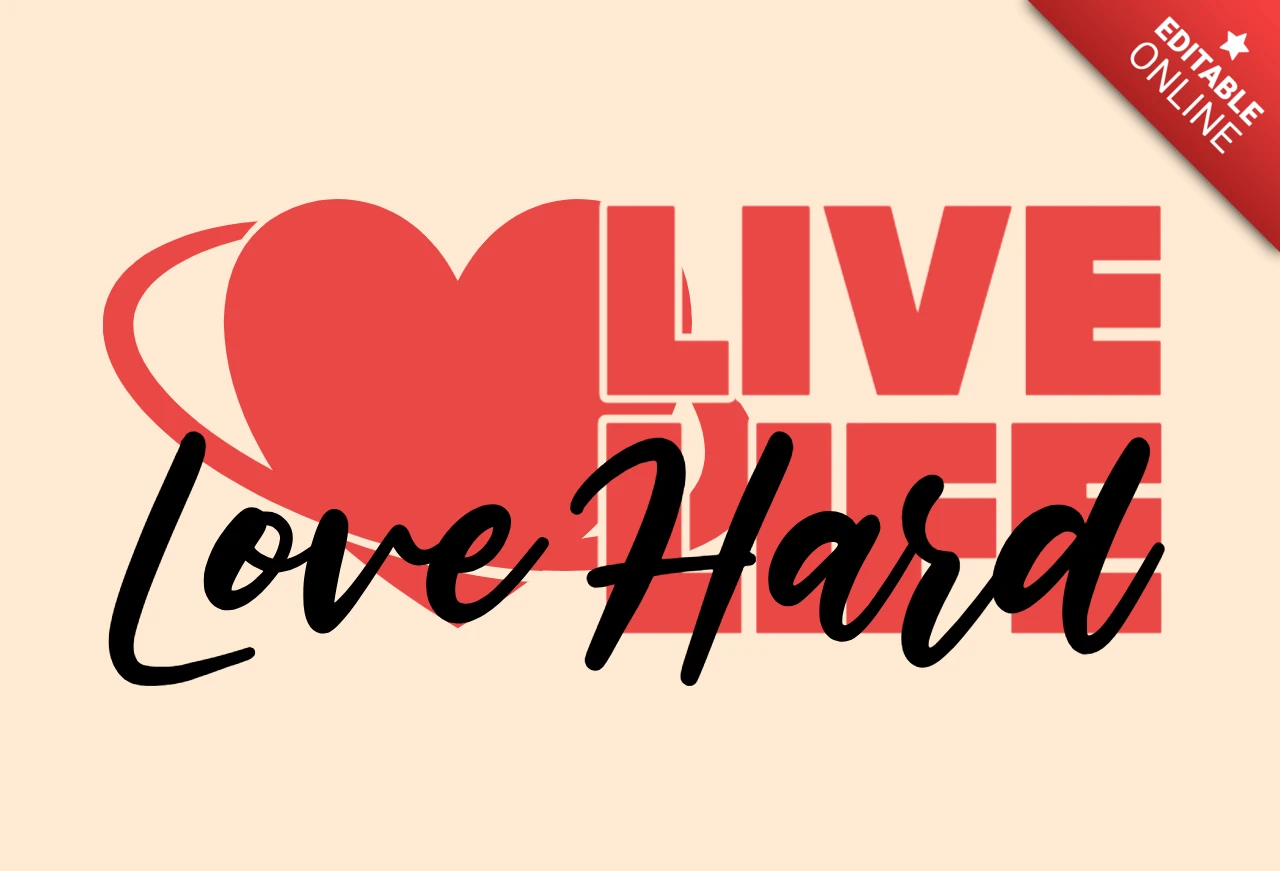 Love Hard Typography Design Template for T-Shirt and Apparel