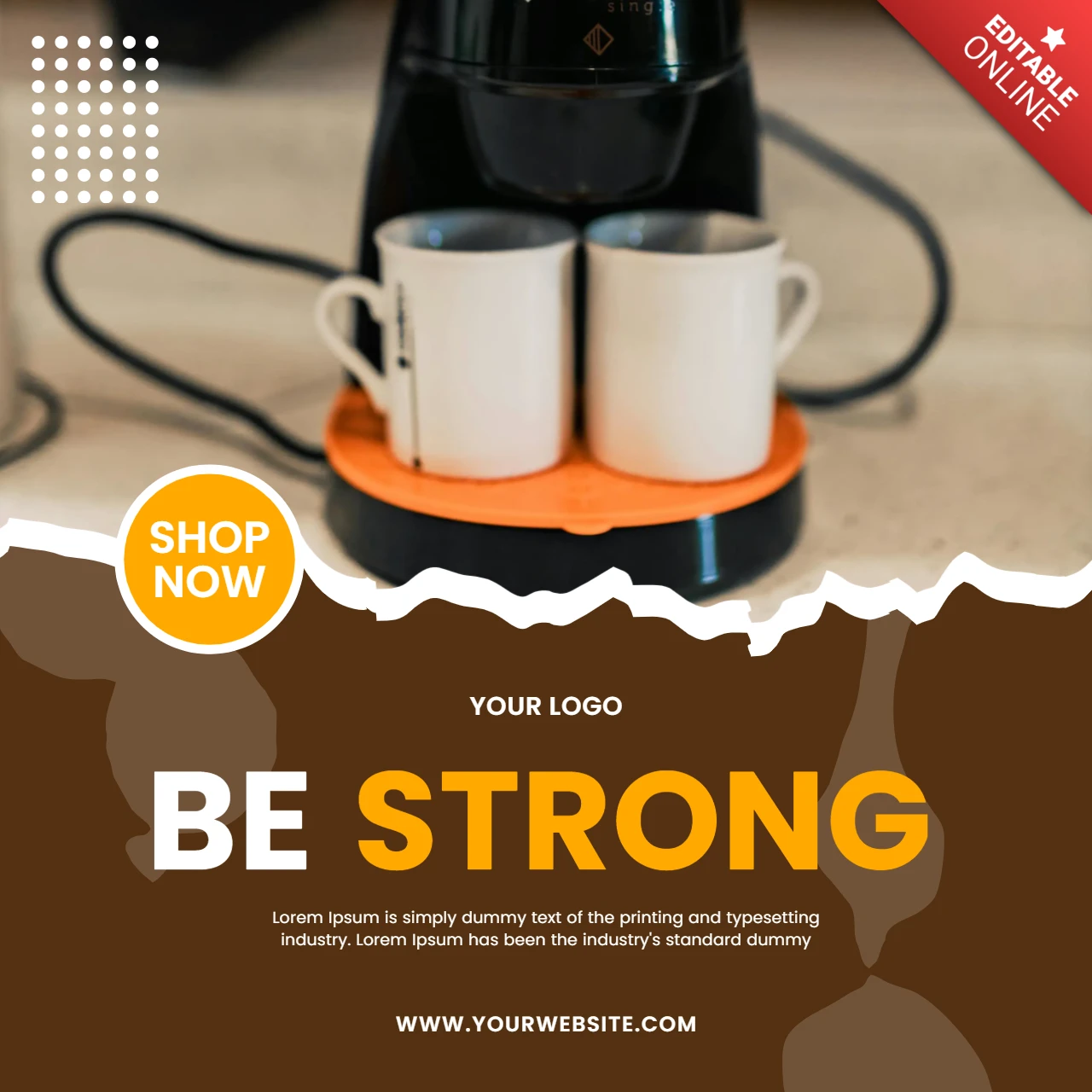 Coffee Shop Promotional Instagram Social Media Post Template