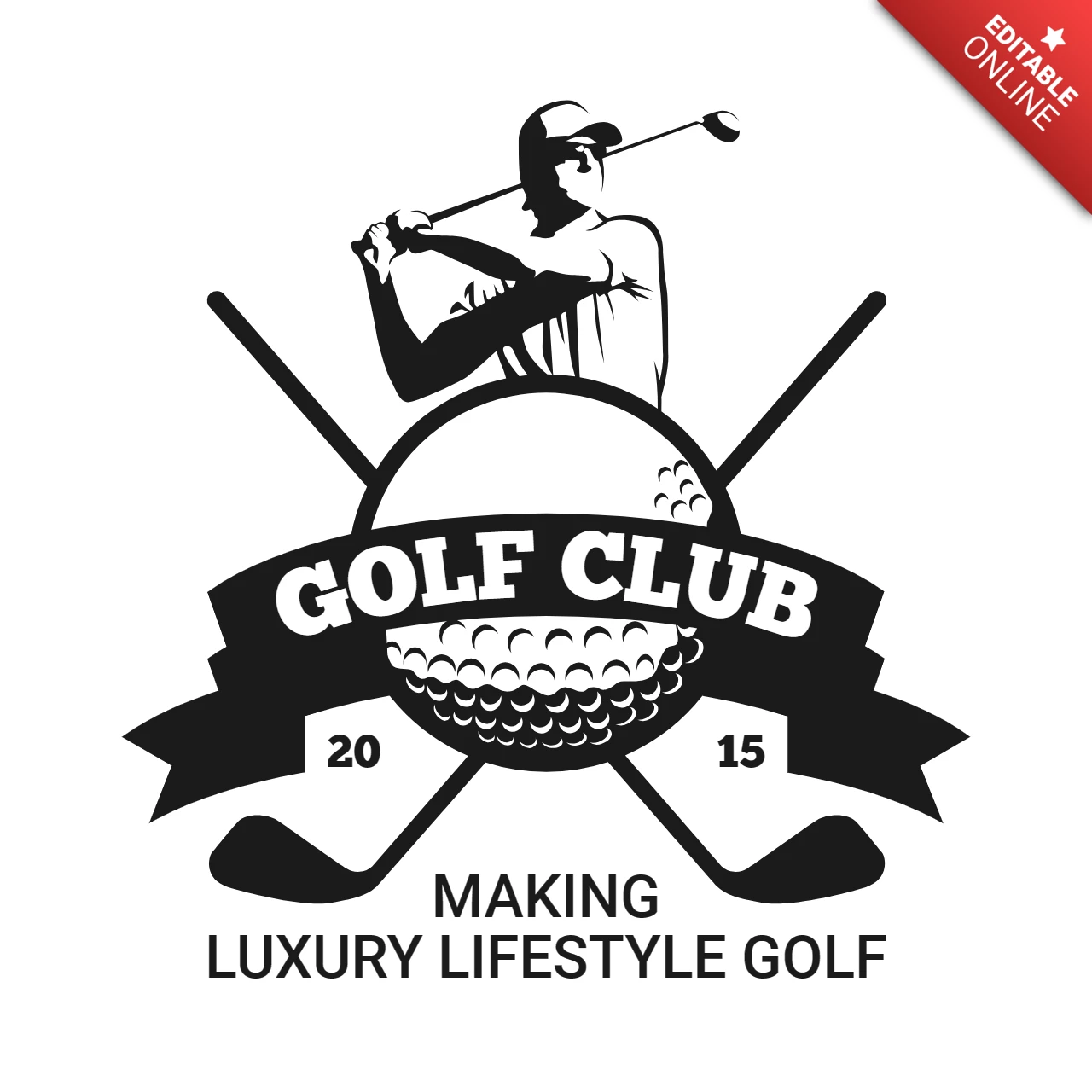 Golf Club Tournament Sports Logo Design Template