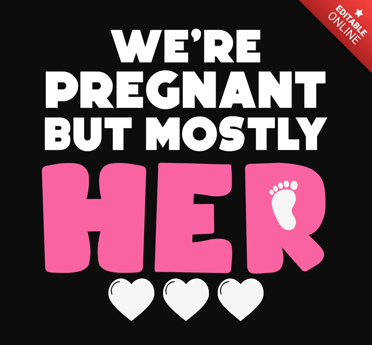 We're Pregnant Pregnancy Funny T-Shirt Design